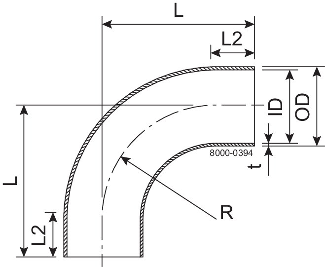 BEND 90 BL DN125 HSF2 1.4307
