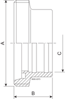 MALE C DN40 HSF0 1.4404