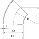 BEND 45 DN32 HSF3 1.4404