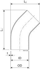 BEND 45-BL-76.1-HSF3-1.4307