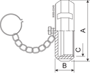 END CAP W. CHAIN 25-SB-316L