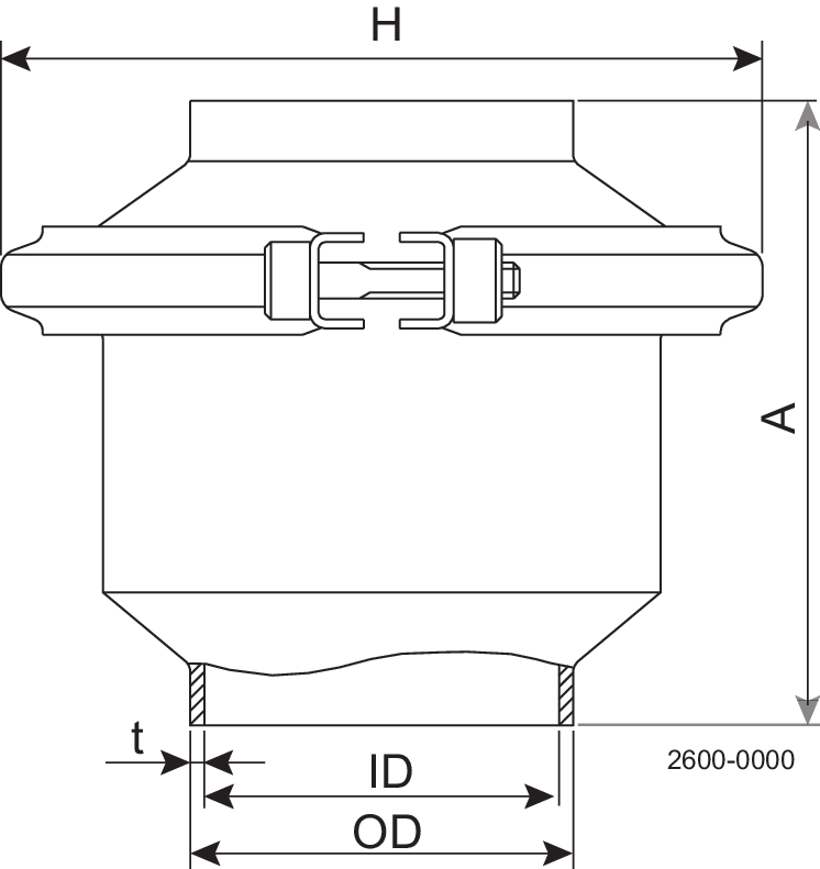 NON-RETURN VALVE LKC-2-DIN-W- DN80-EPDM-316L
