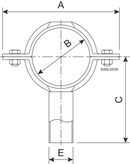 PIPE SUPPORT ISO 63.5X90-304